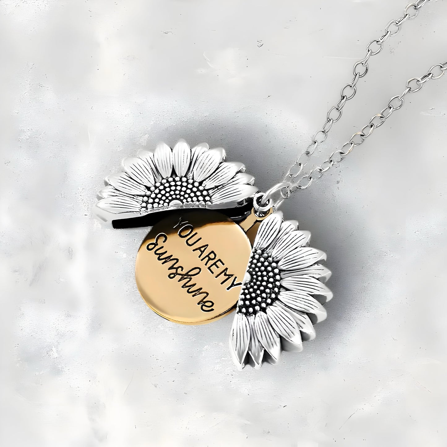 Sunflower Locket Necklace